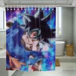 blured light leak goku shower curtains 0