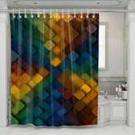 blurry color scheme pattern shower curtains 0
