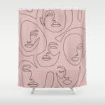 blush faces shower curtain 0