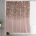 blush pink rose gold bronze cascading glitter shower curtain 0