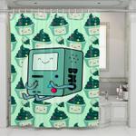bmo as robot and cake adventure time shower curtains 0