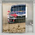 body of hood car racing shower curtains 0