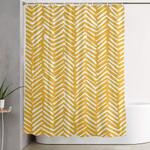 boho mudcloth pattern summer yellow shower curtain 0