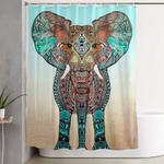boho summer elephant shower curtain 0
