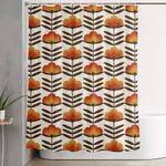 boogie retro florals minimal trendy 70s style throwback flower pattern shower curtain 0