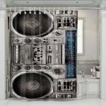 boombox reels shower curtains 0