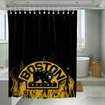 boston bruins burning nhl shower curtains 0