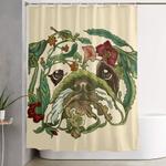botanical english bulldog shower curtain 0