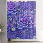 bouquet of pastel violet exotic succulents shower curtain 0