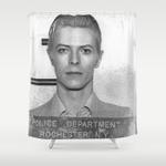 bowie mugshot shower curtain 0
