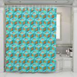box in shape pattern isometric shower curtains 0