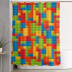 Bricks Geometric Pattern Shower Curtain Set Bathroom Set For Bathroom Decor Best Gift For Friends
