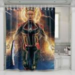 brie larson as captain marvel shower curtains 0