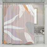 brown pastel flow lines and brush shower curtains 0