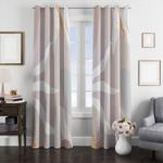 brown pastel flow lines and brush window curtain 0