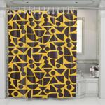 brown random shape pattern shower curtains 0