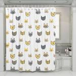 brush digtal painting of cats avatar shower curtains 0