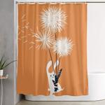 bunny and dandelion bouquet shower curtain 0