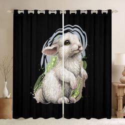 Bunny Rabbit Blackout Curtains Happy Easter's Day Bunny Window Curtains Gift For Kids Home Decoration