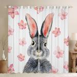 bunny rabbit happy easter blackout curtains bunny window decoration kidroom decoration kids gift idea blackout window curtains 100 polyester 41 7 107 9 0