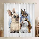 bunny rabbit happy easters day blackout curtains kidroom decoration bunny lovers gift birthday gift idea blackout window curtains 100 polyester 41 7 107 9 0