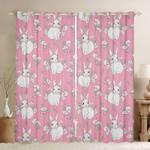 bunny rabbit pattern window curtains bunny happy easter blackout curtains home decor kidroom decoration blackout window curtains 100 polyester 41 7 107 9 0