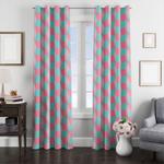 burberry iconic shape pink and blue window curtain 0