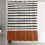 burnt orange x stripes shower curtain 0