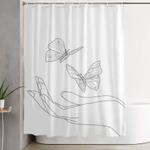 butterflies on the palm of the hand shower curtain 0
