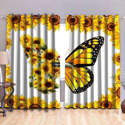 Butterfly Blackout Curtains Sunflowers Cross Butterfly Lovers Christian