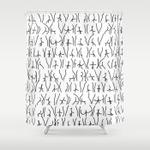 butts butts butts black white shower curtain 0