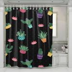 cactus flower pattern floral shower curtains 0