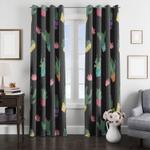cactus flower pattern floral window curtain 0