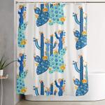 cactus garden acrylic c blue shower curtain 0