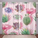cactus stone lotus flower bloom pink window curtain gardening mom gift blackout window curtains 100 polyester 41 7 107 9 0