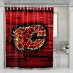 calgary flames shower curtains 0