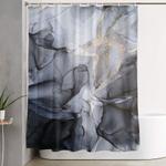 calm but dramatic light monochromatic black grey abstract shower curtain 0
