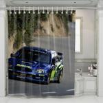 calm down car racing monster shower curtains 0