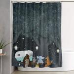 camping time shower curtain 0