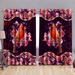 cardinal blackout curtains cardinal bird and rose flower diamond print blackout window curtains 100 polyester 417 1079 0