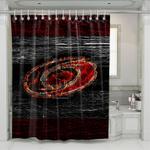 carolina hurricanes logo fired shower curtains 0