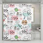 cartoon animal back to school shower curtains 0