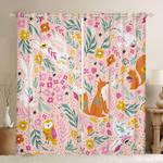cartoon animal flower pattern blackout curtains fox owl bunny bird curtains kidroom decor easters day gift blackout window curtains 100 polyester 41 7 107 9 0