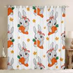 cartoon bunny carrot pattern blackout curtains happy easters day window curtains bunny rabbit kidroom decor blackout window curtains 100 polyester 41 7 107 9 0