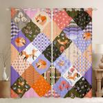 cartoon fox pattern blackout curtains chibi fox wild animal curtains children gift kidroom decoration blackout window curtains 100 polyester 41 7 107 9 0
