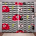 cartoon ladybug flower striped pattern window curtain ladybugs insect blackout window curtains 100 polyester 41 7 107 9 0