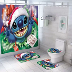 cartoon stitch merry christmas to you bathroom sets shower curtain sets 0