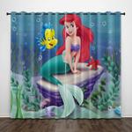 cartoon the little mermaid curtains pattern blackout window drapes 0