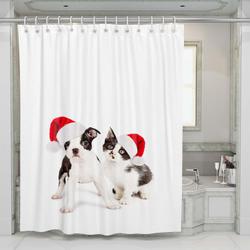 Cat And Dog Christmas Shower Curtain Set Bathroom Set For Bathroom Decor Best Gift For Friends