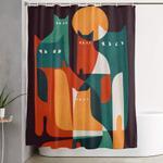 cat family shower curtain 0